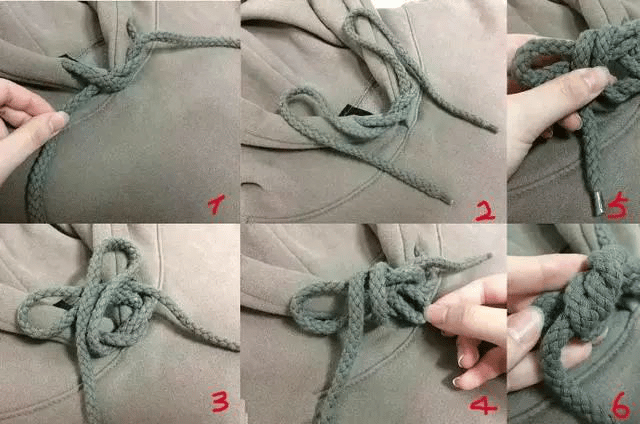 卫衣帽子的绳子打结法蝴蝶结（几种简单好看的花式结打法教程） 11